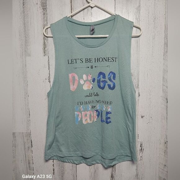 "If Dogs Could Talk" Women's Large Tank Top - Picture 1 of 6